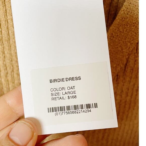 Novan Birdie Dress Oat Knit Mini Long Sleeve Dress NWT Size Large - Picture 4 of 6